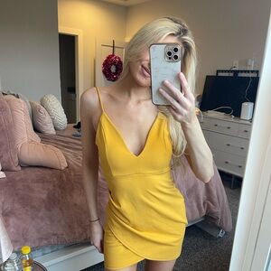 Blue Blush Mustard Mini Dress